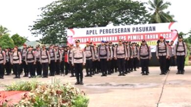 apel pergeseran pasukan Polres Kukar