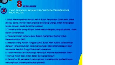 8 Kesalahan Umum Calon Pendaftar Beasiswa Kaltim. (Foto: tangkapan layar Disdikbud Kaltim, 26 Maret 2024)