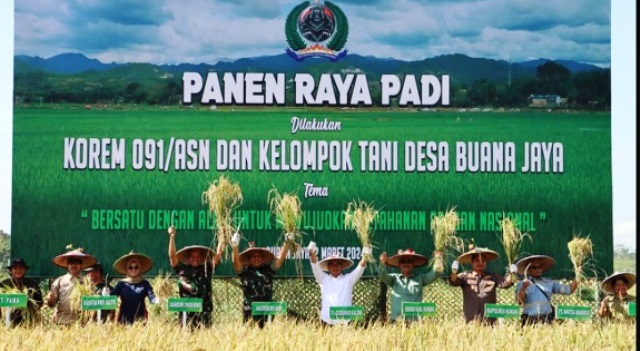 Panen Raya Padi di Desa Buana Jaya