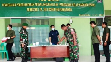 Kodim 0901/Samarinda Gelar Tes Urine Dadakan