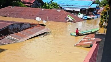 banjir Mahakam Ulu surut