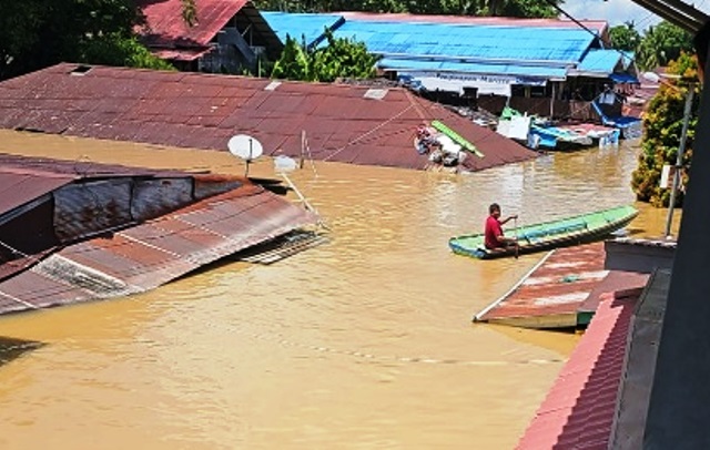 banjir Mahakam Ulu surut