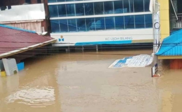 kondisi banjir di Mahakam Ulu