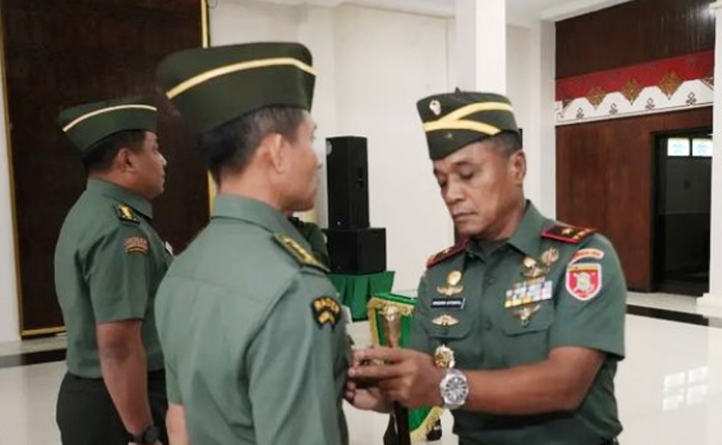 serah terima jabatan di Korem 091/ASN