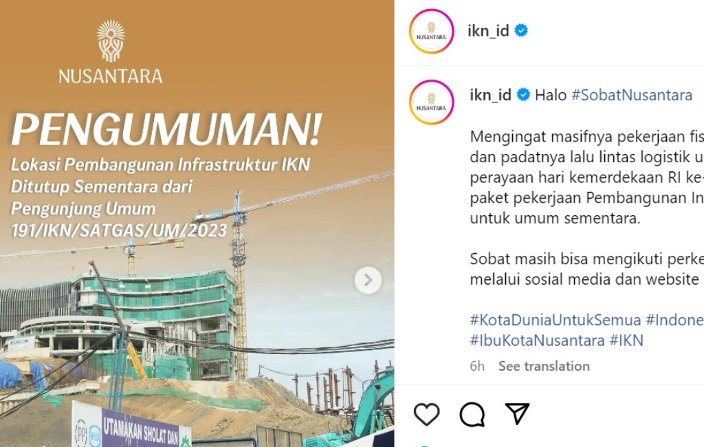 IKN ditutup sementara