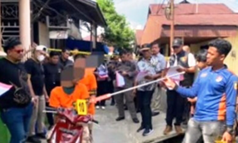 Rekonstruksi kasus percobaan pembunuhan Samarinda