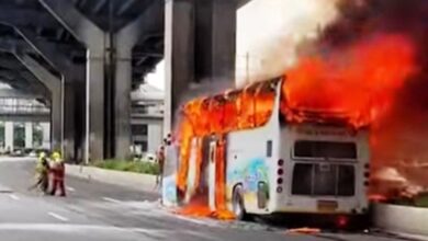 bus thailand terbakar