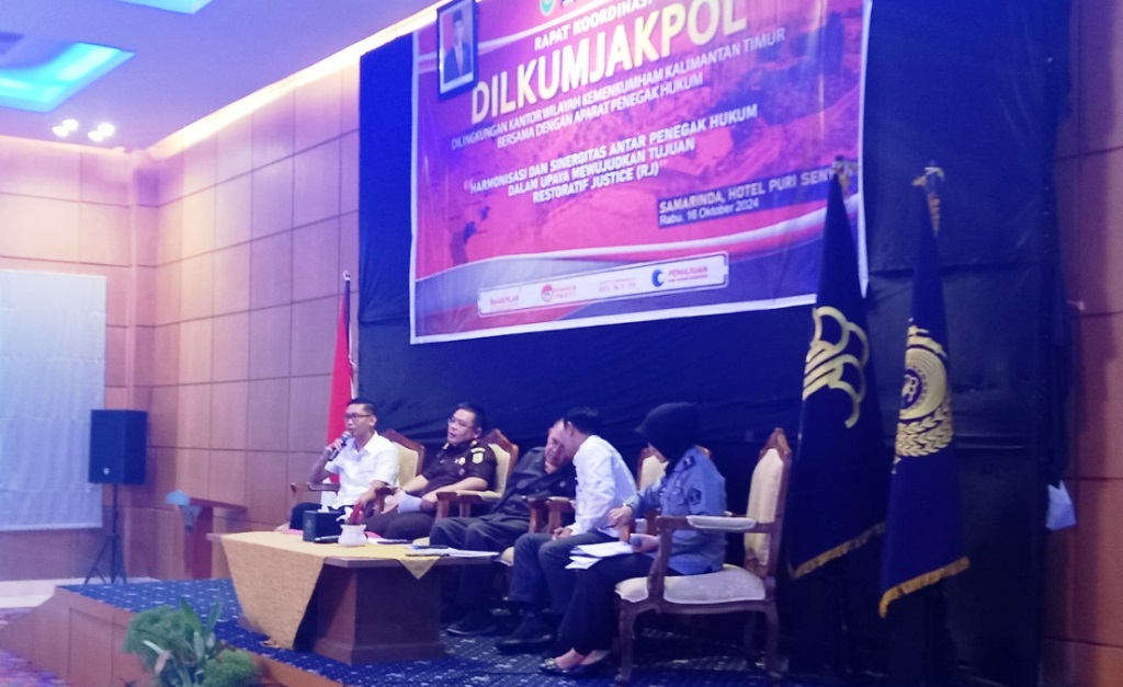 Rakor DILKUMJAKPOL Tahun 2024 di Hotel Puri Senyiur Samarinda, Rabu 16 Oktober 2024. (Foto: Ist)