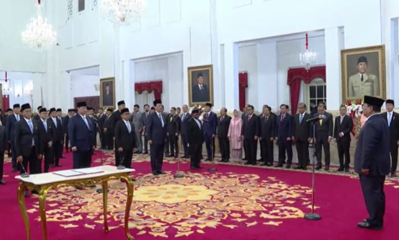 pelantikan menteri kabinet merah putih