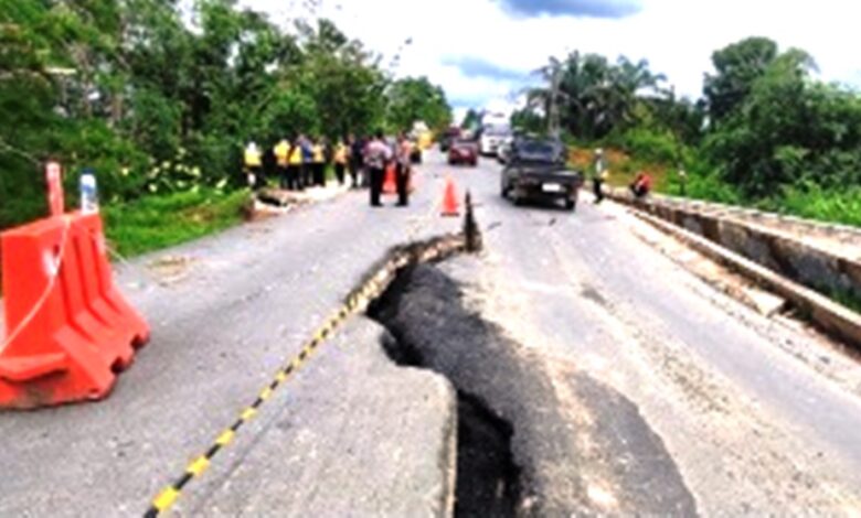 jalan amblas menuju IKN
