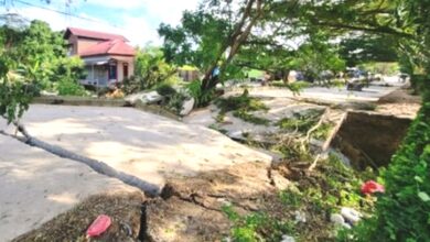 Jalan nasional HAM Rifaddin amblas