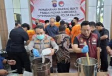 Polda Kaltim Pemusnahan narkoba
