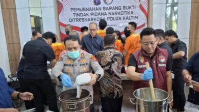 Polda Kaltim Pemusnahan narkoba