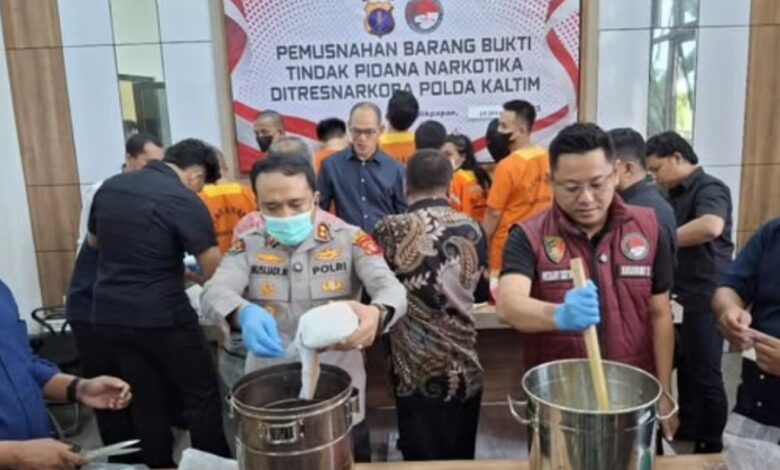Polda Kaltim Pemusnahan narkoba