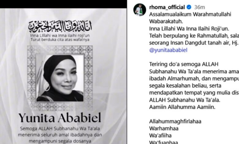 Yunita Ababiel Meninggal Dunia
