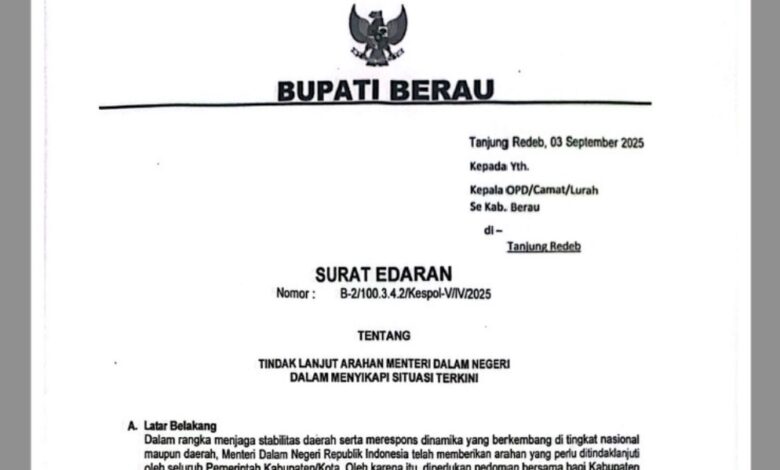 Edaran Bupati Berau