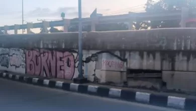 dinding Fly Over Samarinda retak