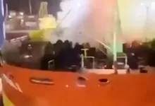 Kapal Tanker terbakar di Batam