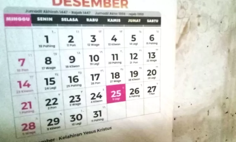 tanggal merah Desember 2025