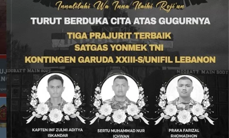 prajurit TNI gugur Lebanon