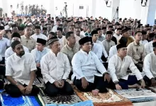 Prabowo salat id aceh tamiang