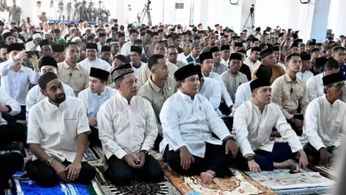 Prabowo salat id aceh tamiang