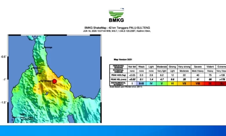 gempa Sulawesi Tengah hari ini